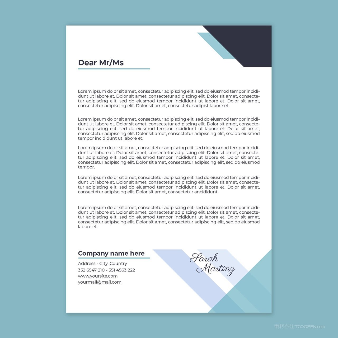 矢量商业信笺模板