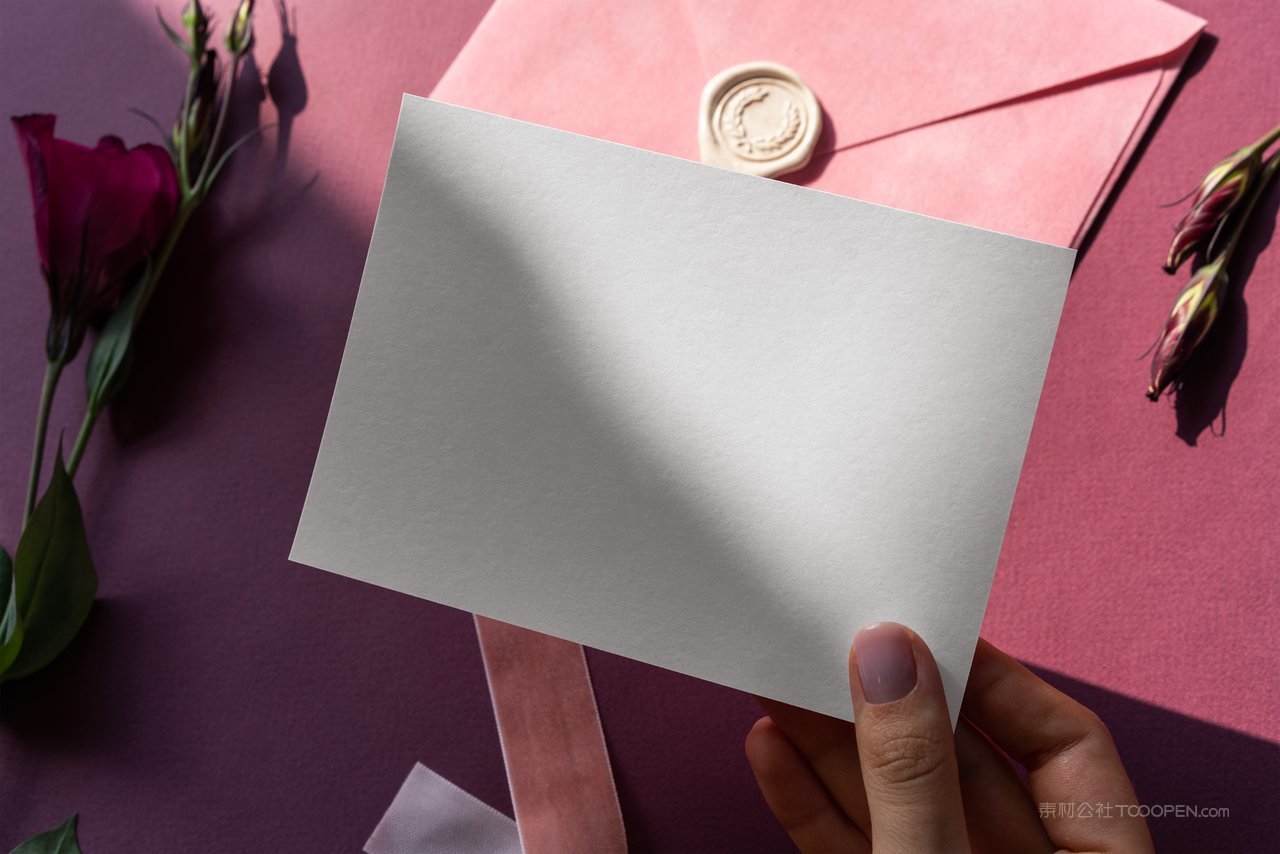 婚礼邀请函请柬信封卡片场景样机 (1)