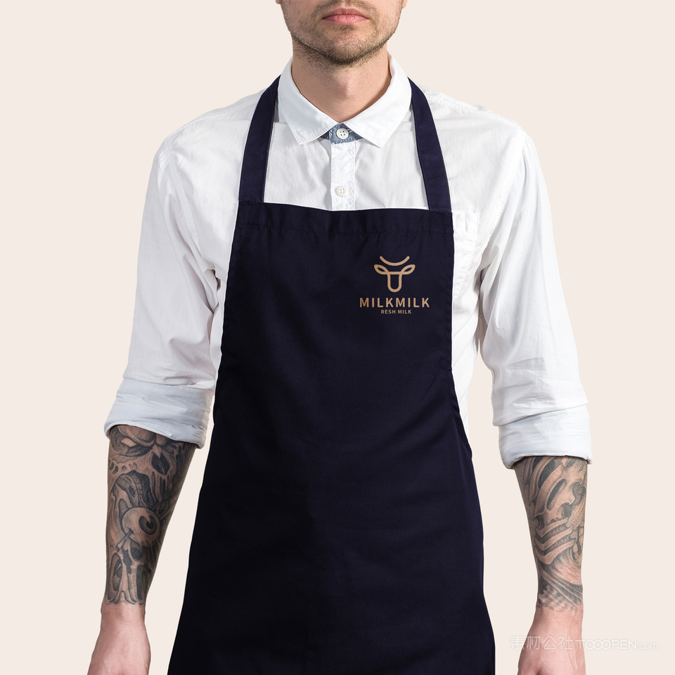 乳制品VI围裙贴图样机