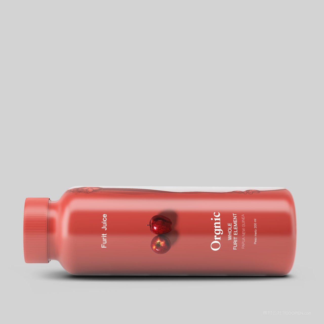 果汁饮料包装瓶贴透明玻璃瓶展示样机 (16)