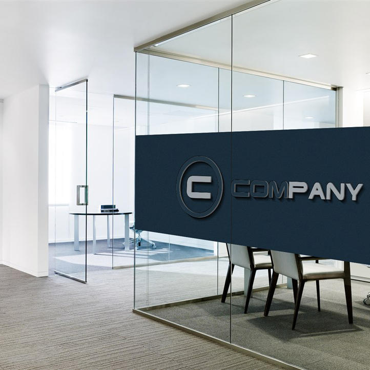 公司企业前台形象墙室内贴图样机设计模板效果VI素材PSD分层