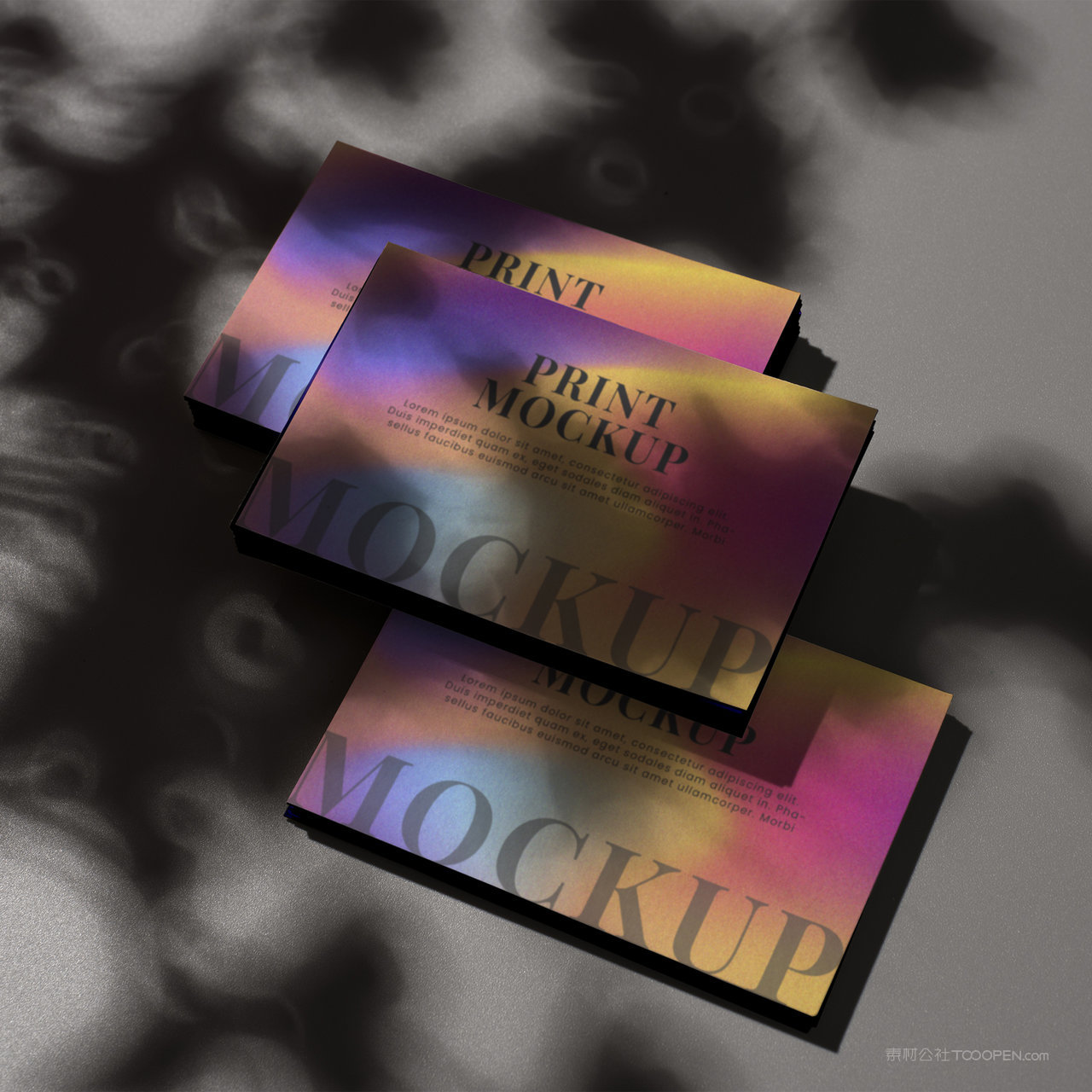 绚丽多彩的时尚vi卡片名片贴图样机