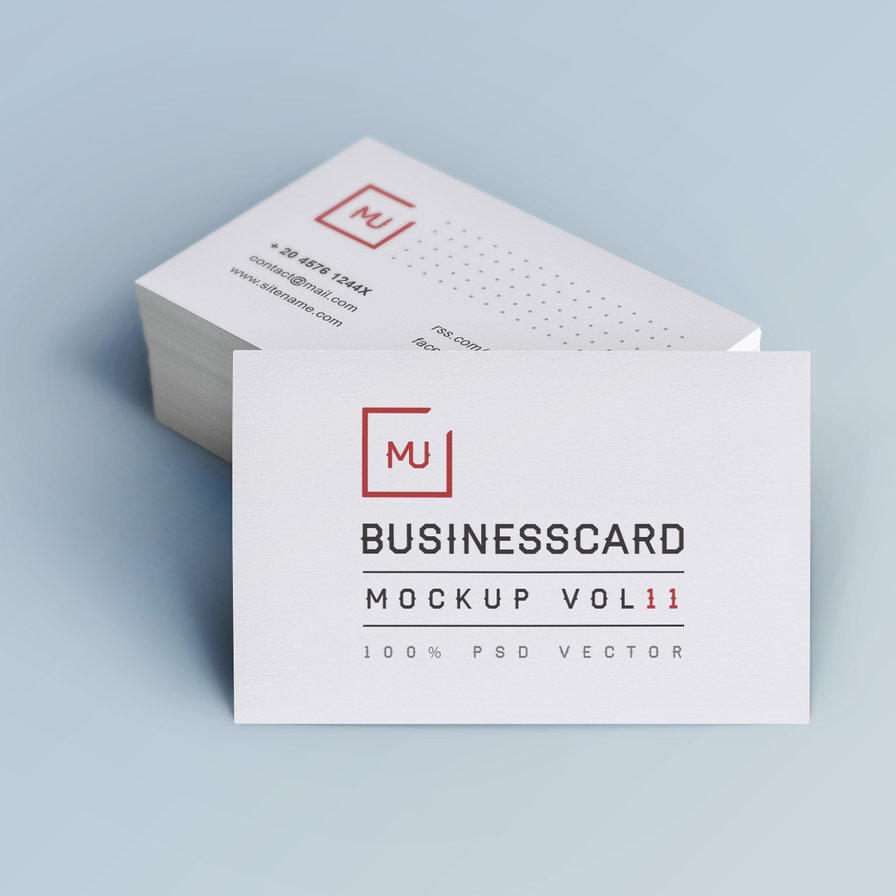 浅蓝色精美高清名片样机