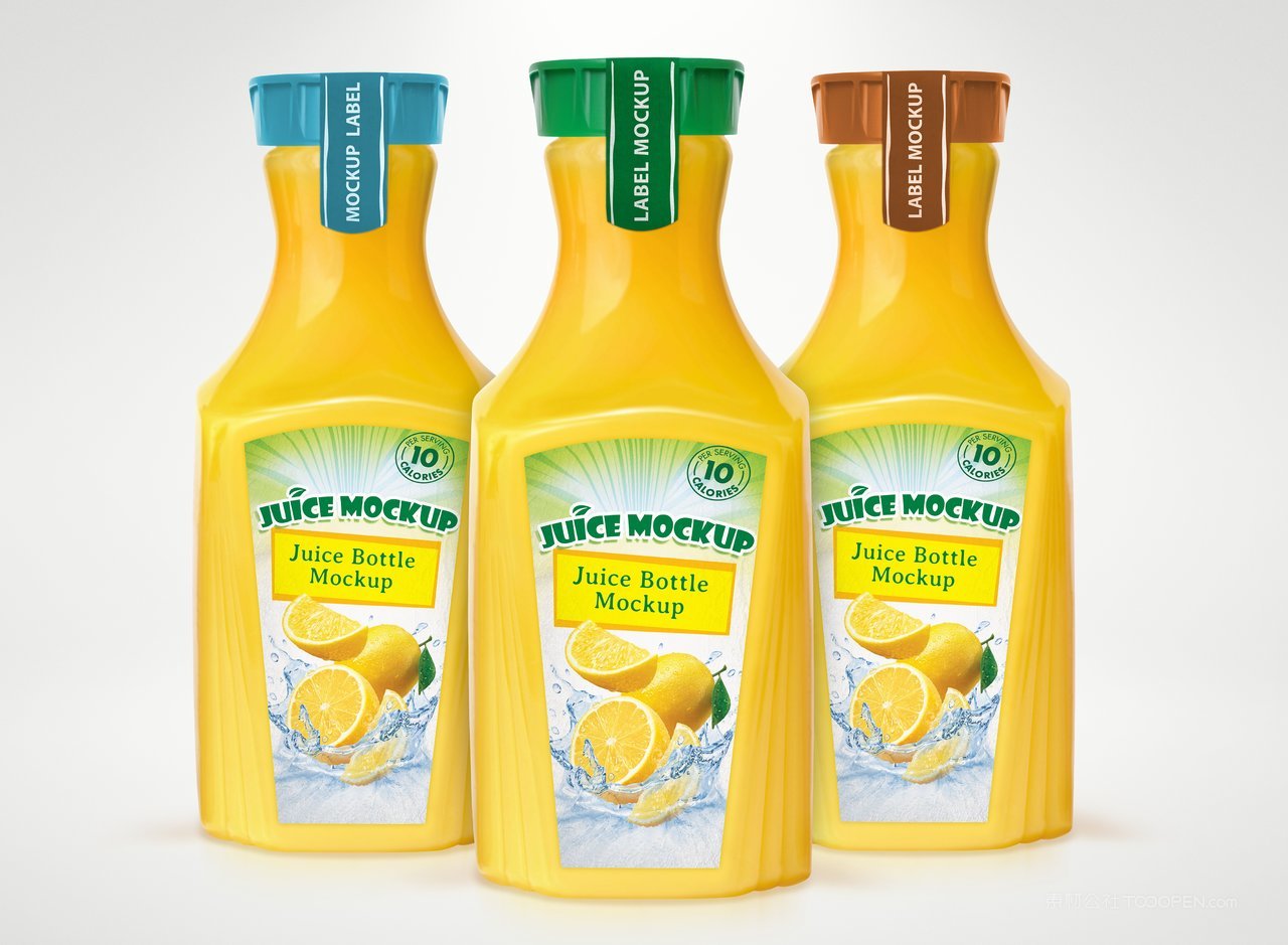 黄色果汁瓶包装样机 (1)