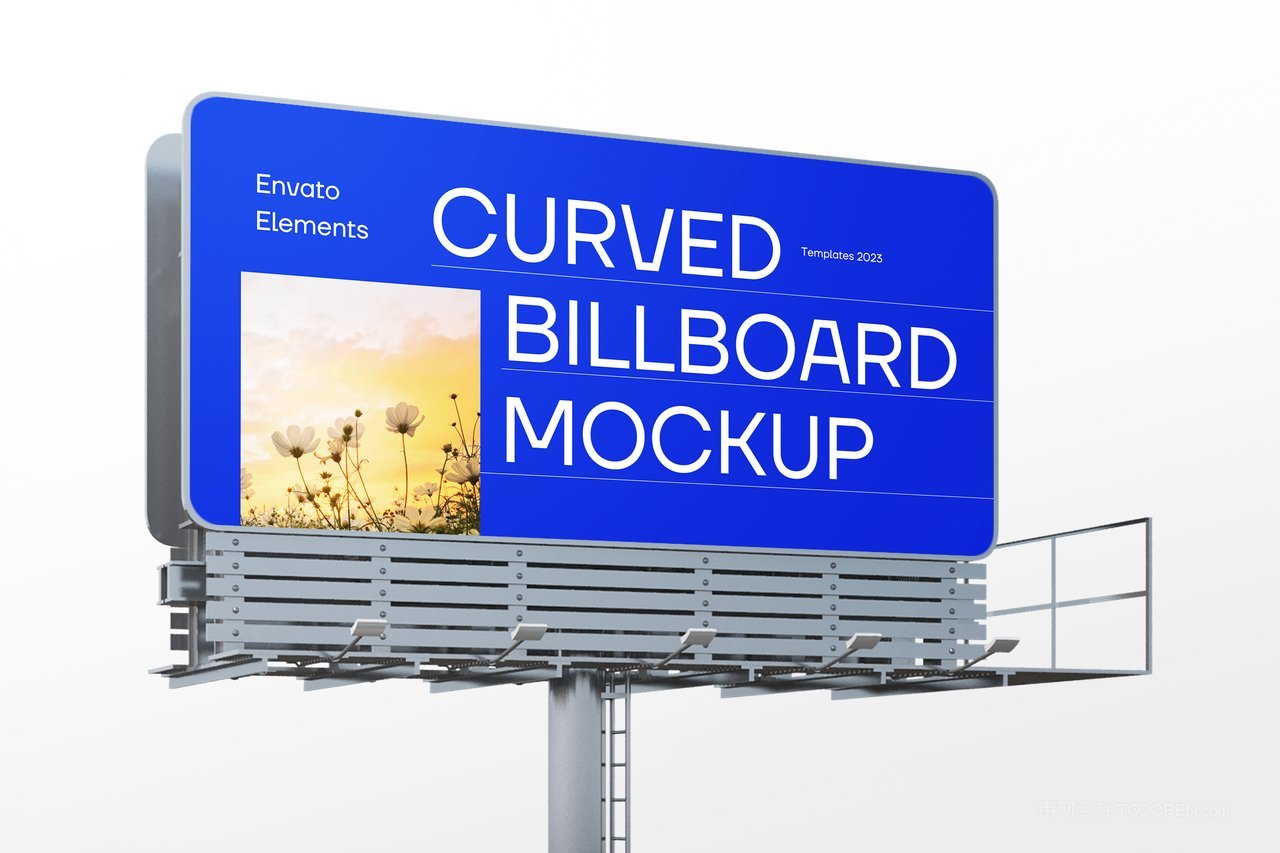 圆角矩形广告牌样机