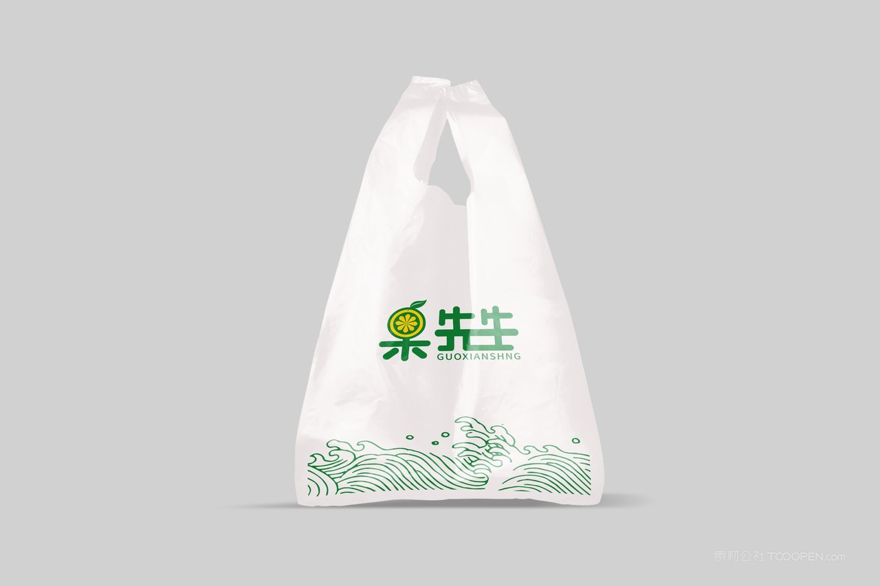 白色购物袋塑料袋样机 (9)