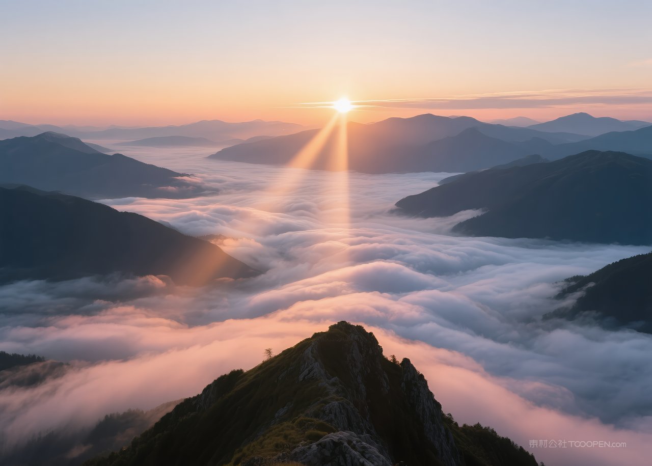 云彩云层落日天空唯美自然风景日落