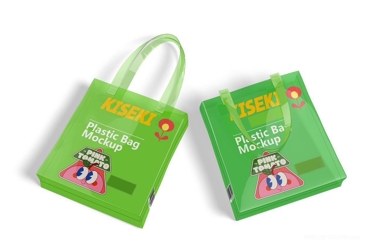 潮流透明塑料pvc手提袋拎袋购物包文创样机 (4)