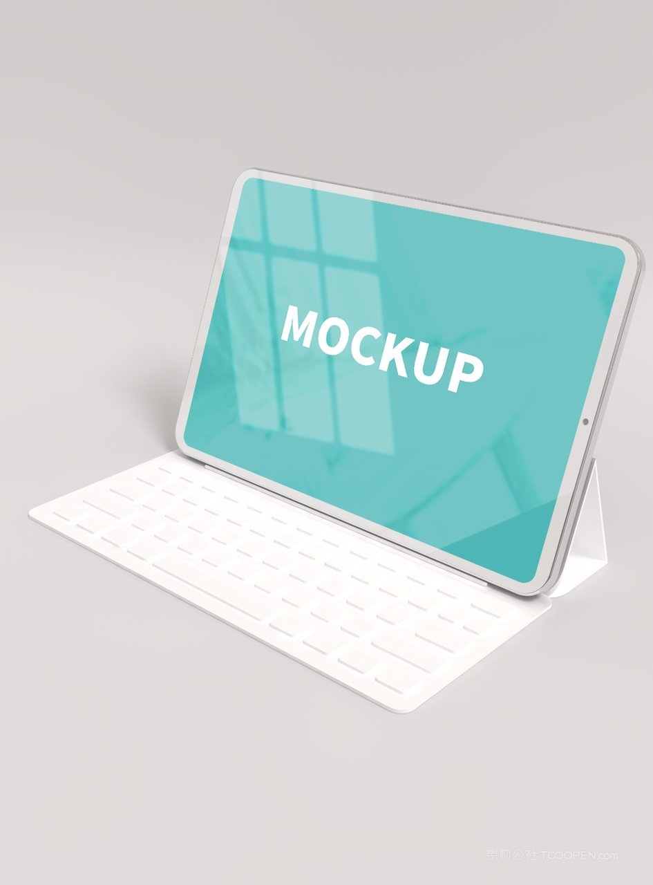 清新绿电脑笔记本显示屏桌面ui样机  (5)