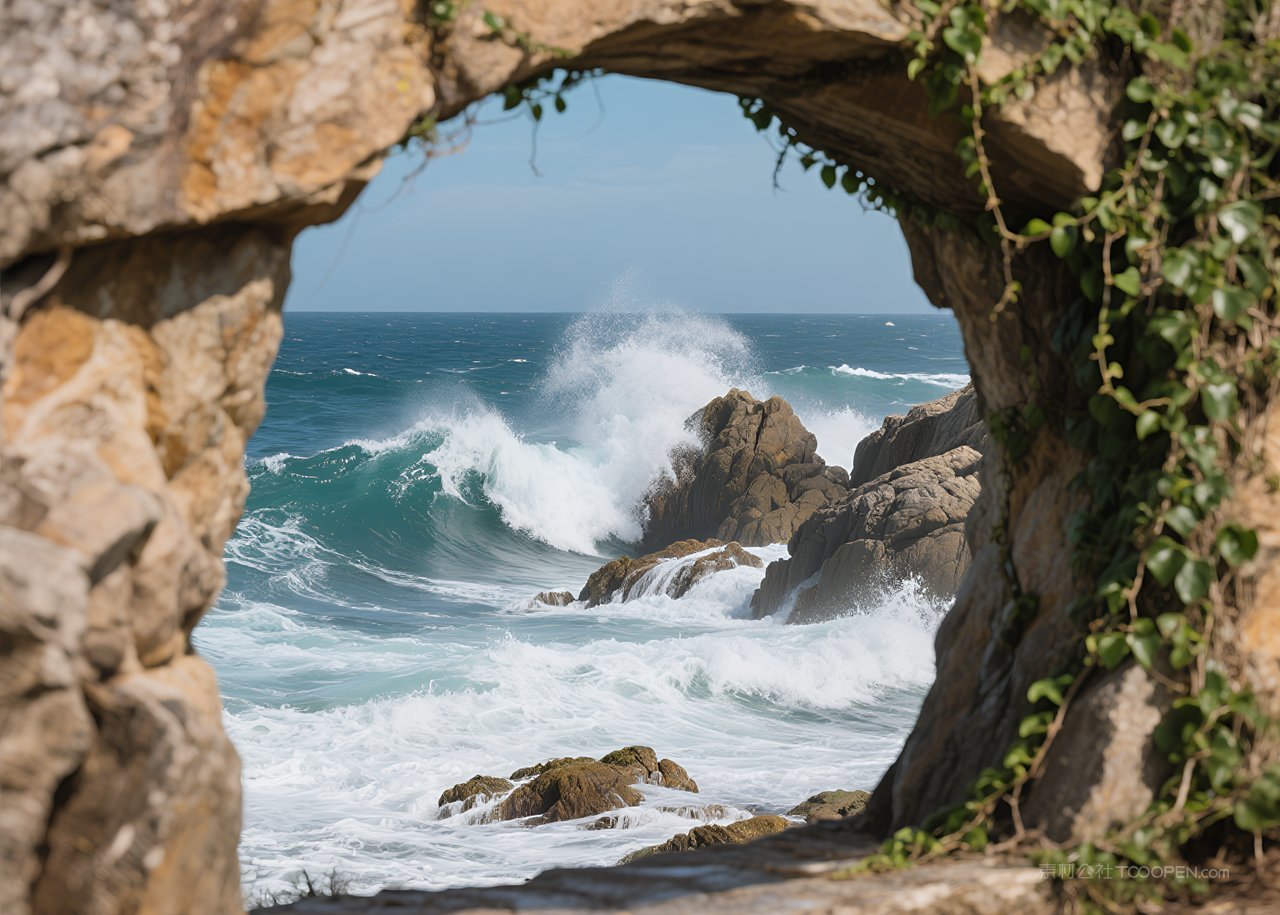 唯美海滩自然海景海边风景天空大海