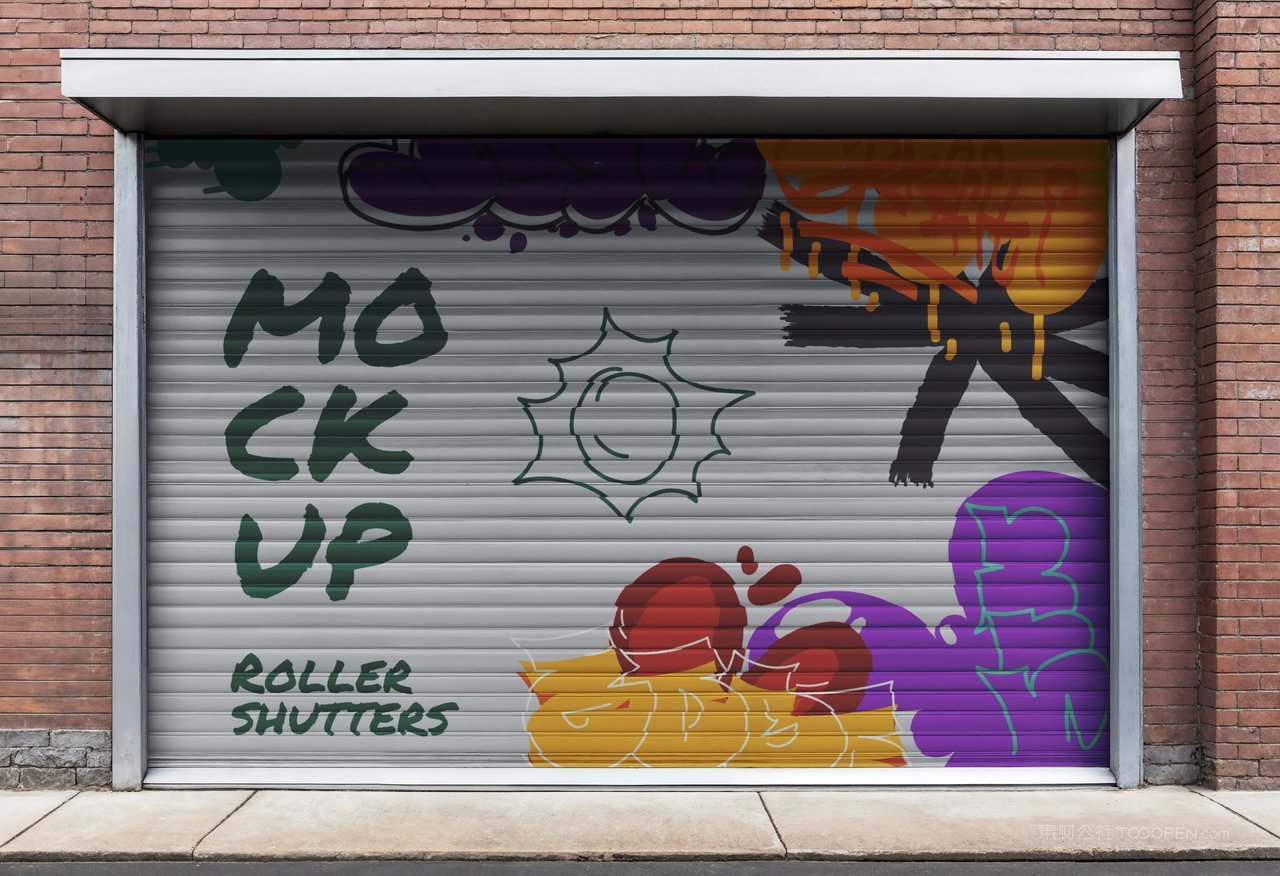 【2292期】卷帘门涂鸦展示样机 (24)