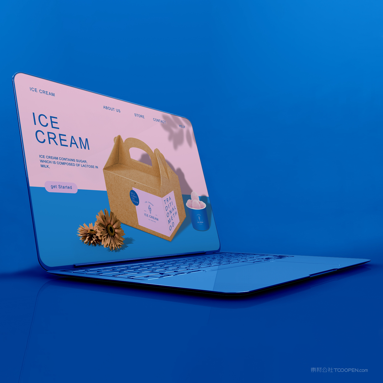冰淇淋品牌VI电脑贴图样机