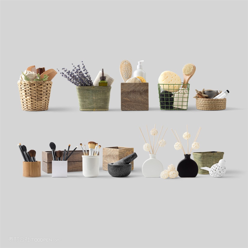 酒店化妆品洗漱用品vi样机贴图