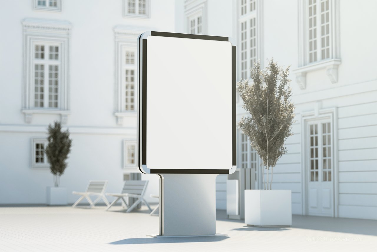 户外广告灯箱海报样机 (1)