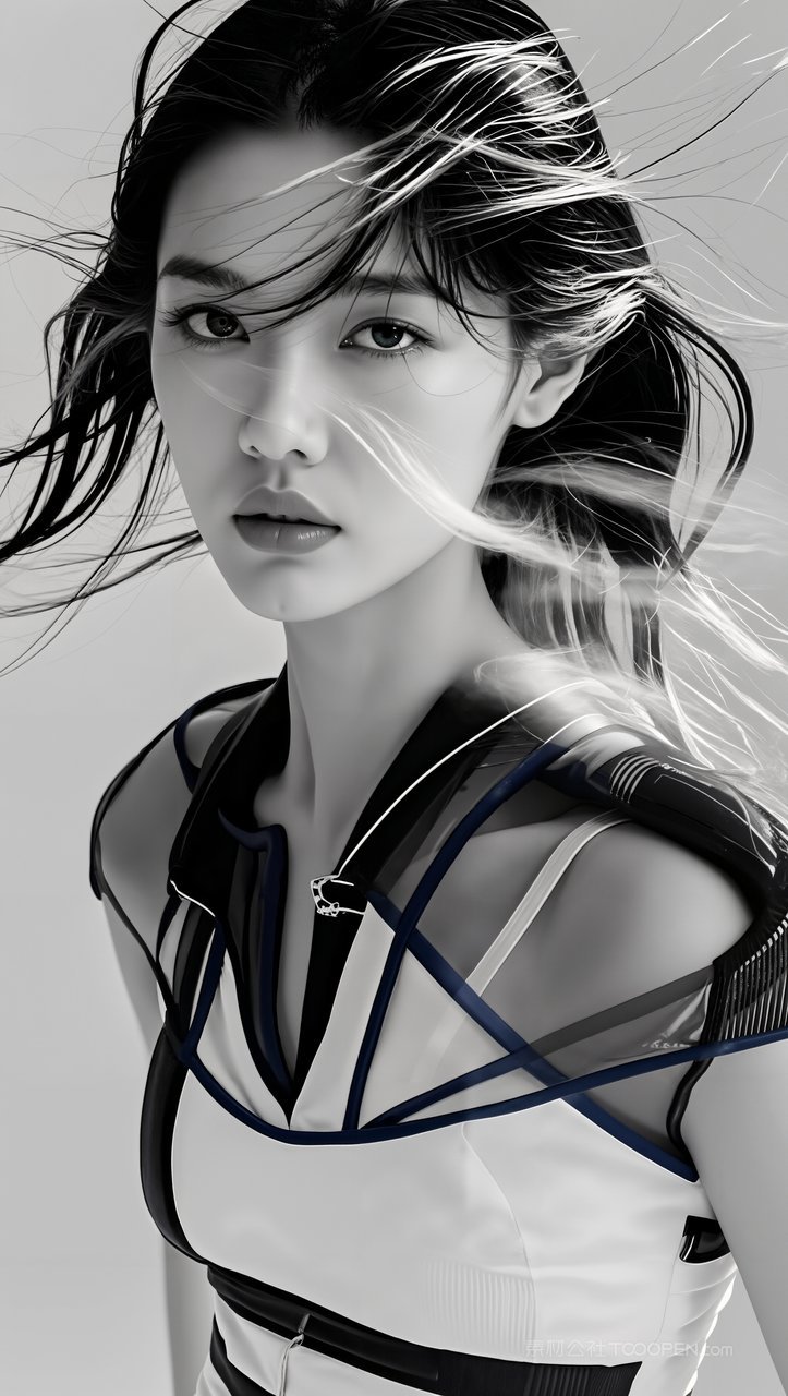 运动模糊黑白女子