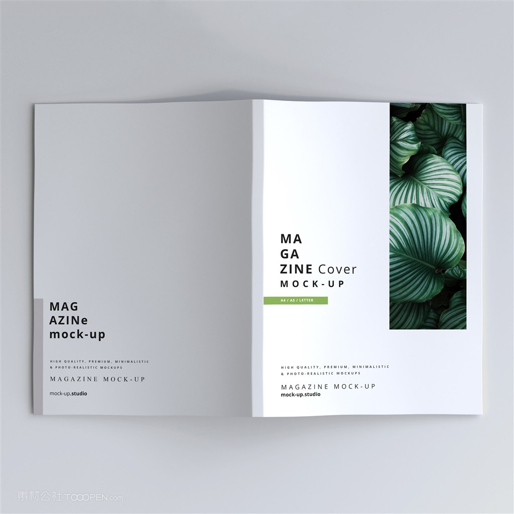 一本杂志封面封底贴图样机
