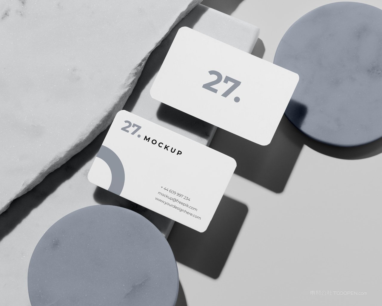 文艺植物纸质白色名片光影场景样机