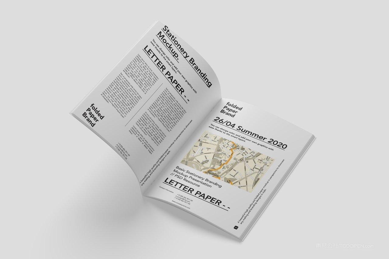 翻开的杂志企业形象画册样机 (4)