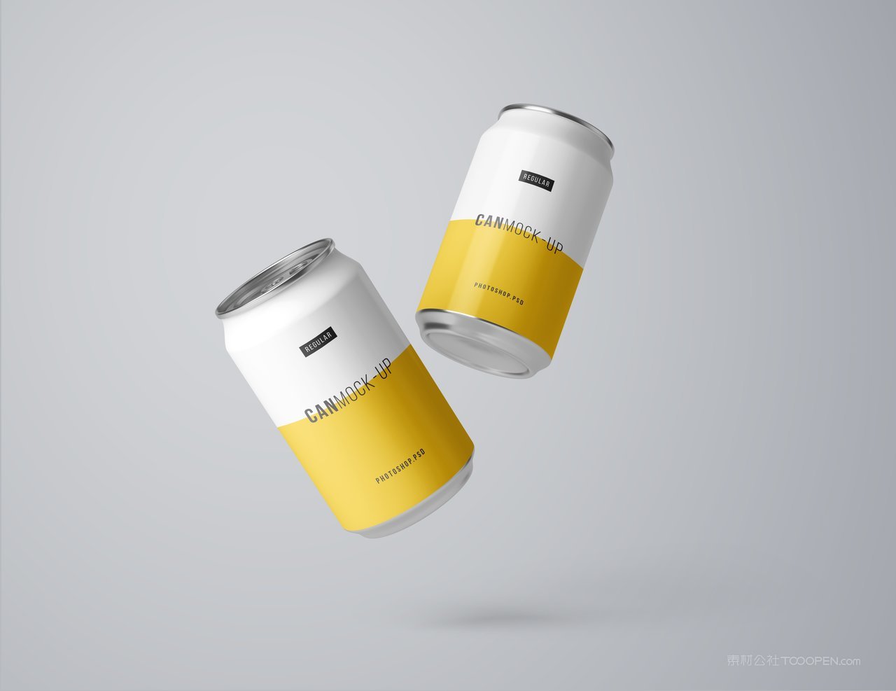黄白撞色易拉罐可乐瓶饮料包装样机 (4)