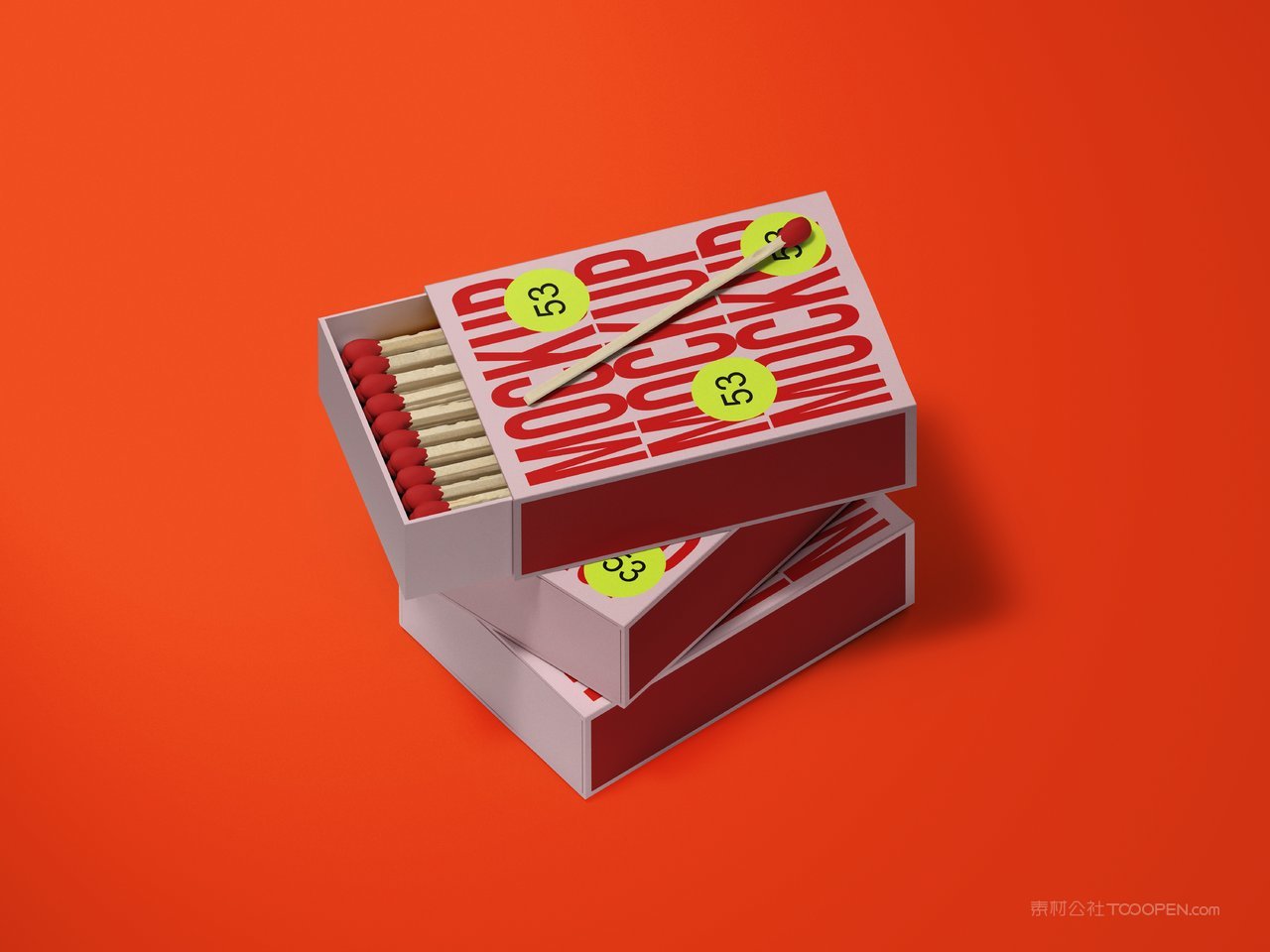 创意红色火柴盒样机 (6)
