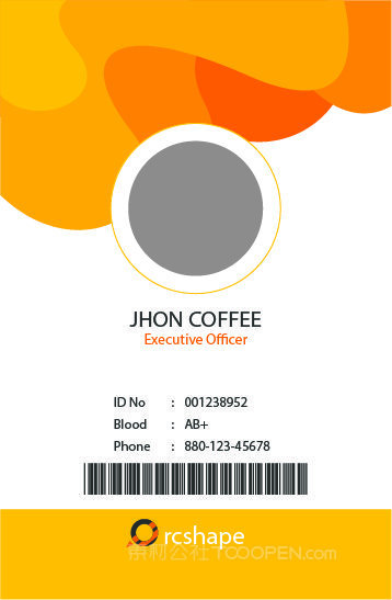 办公室身份识别卡黄色