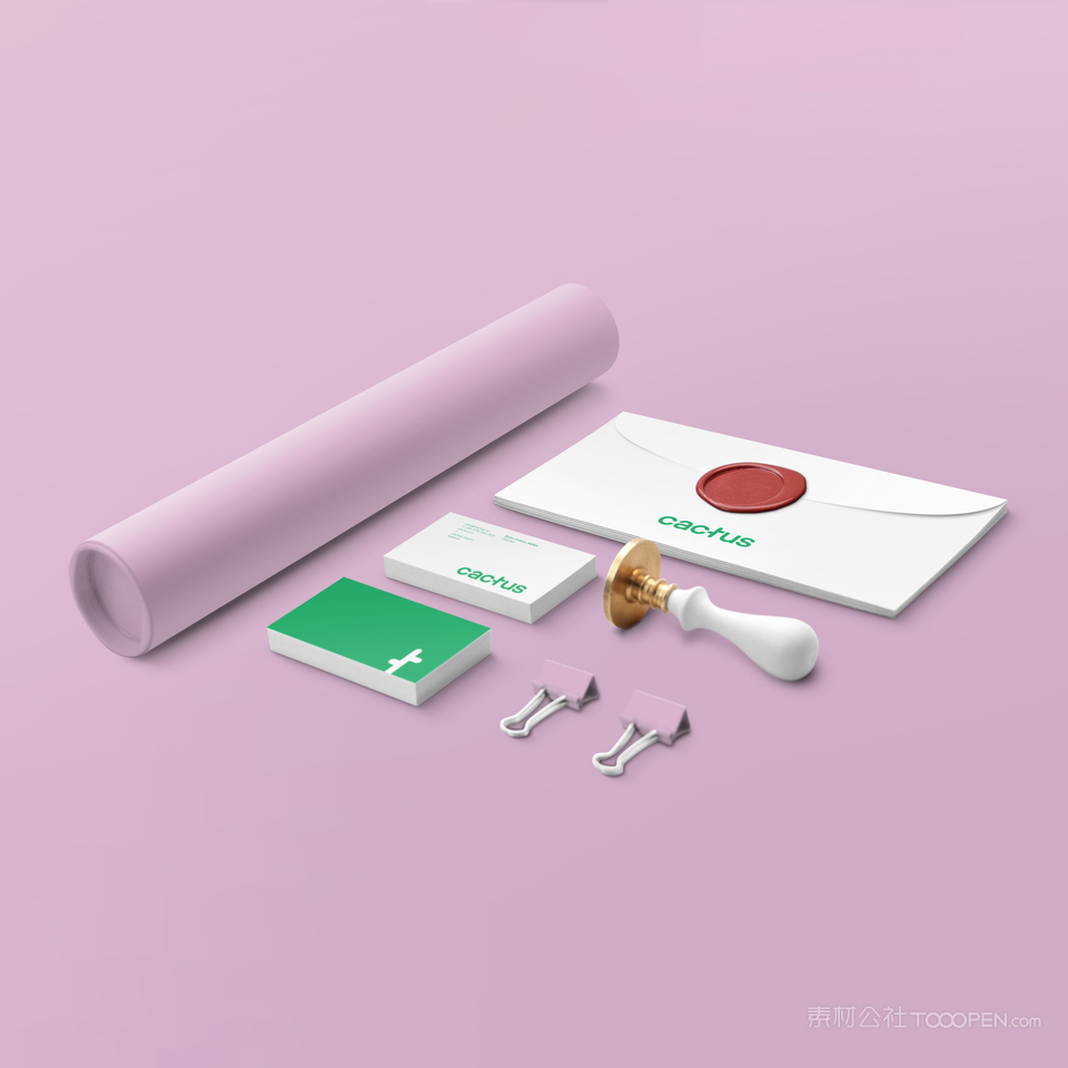 品牌vi信封名片印章贴图样机