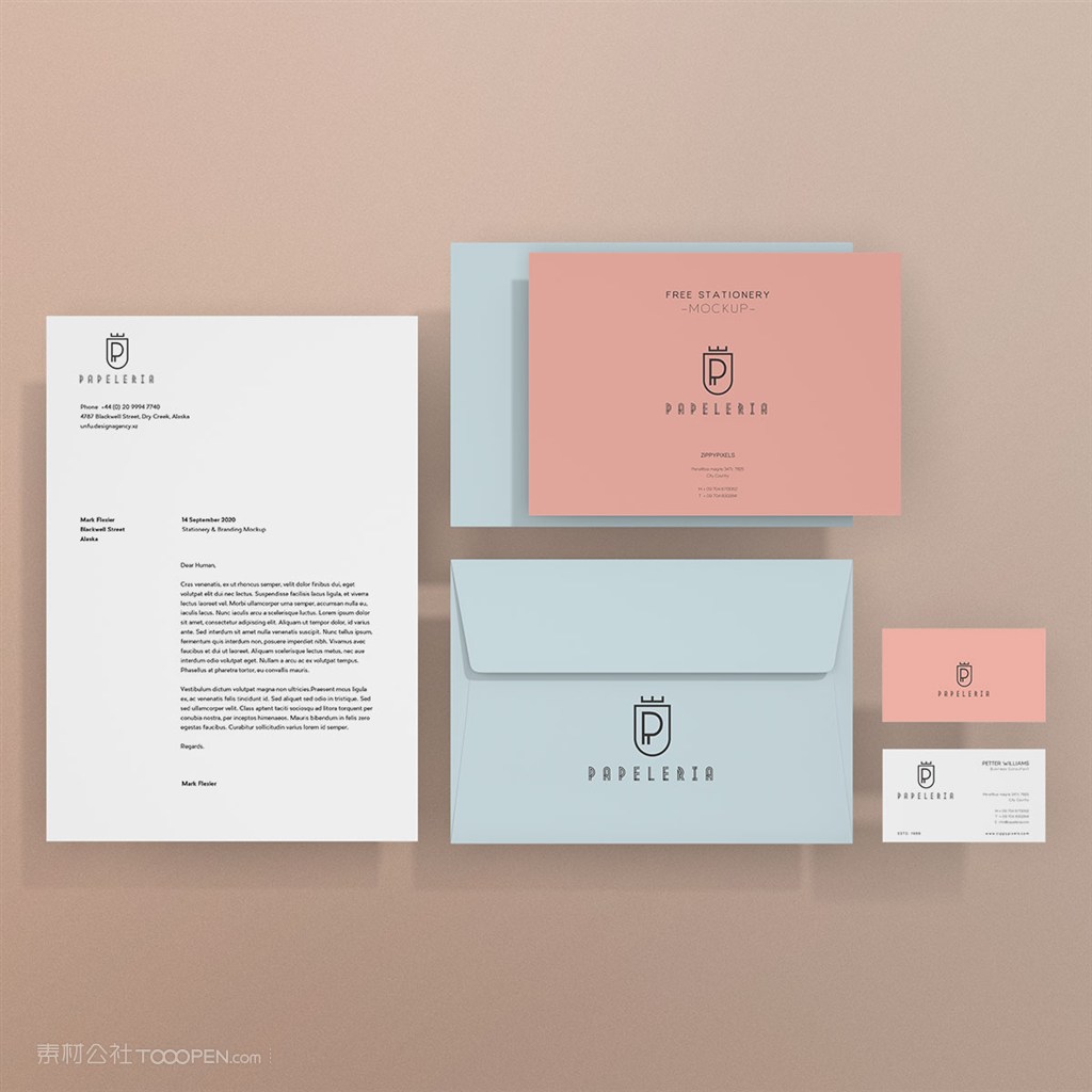 国外酒店vi样机模板