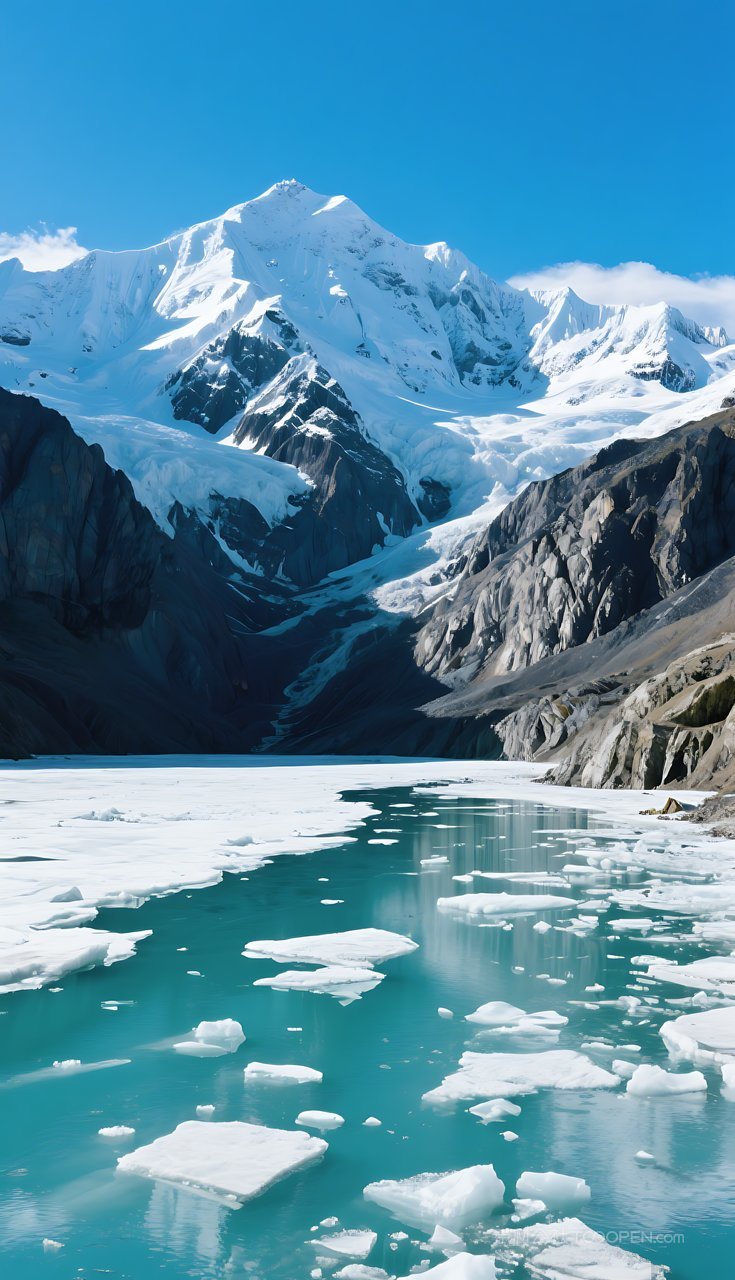 河流群山风景山水唯美山峰湖泊