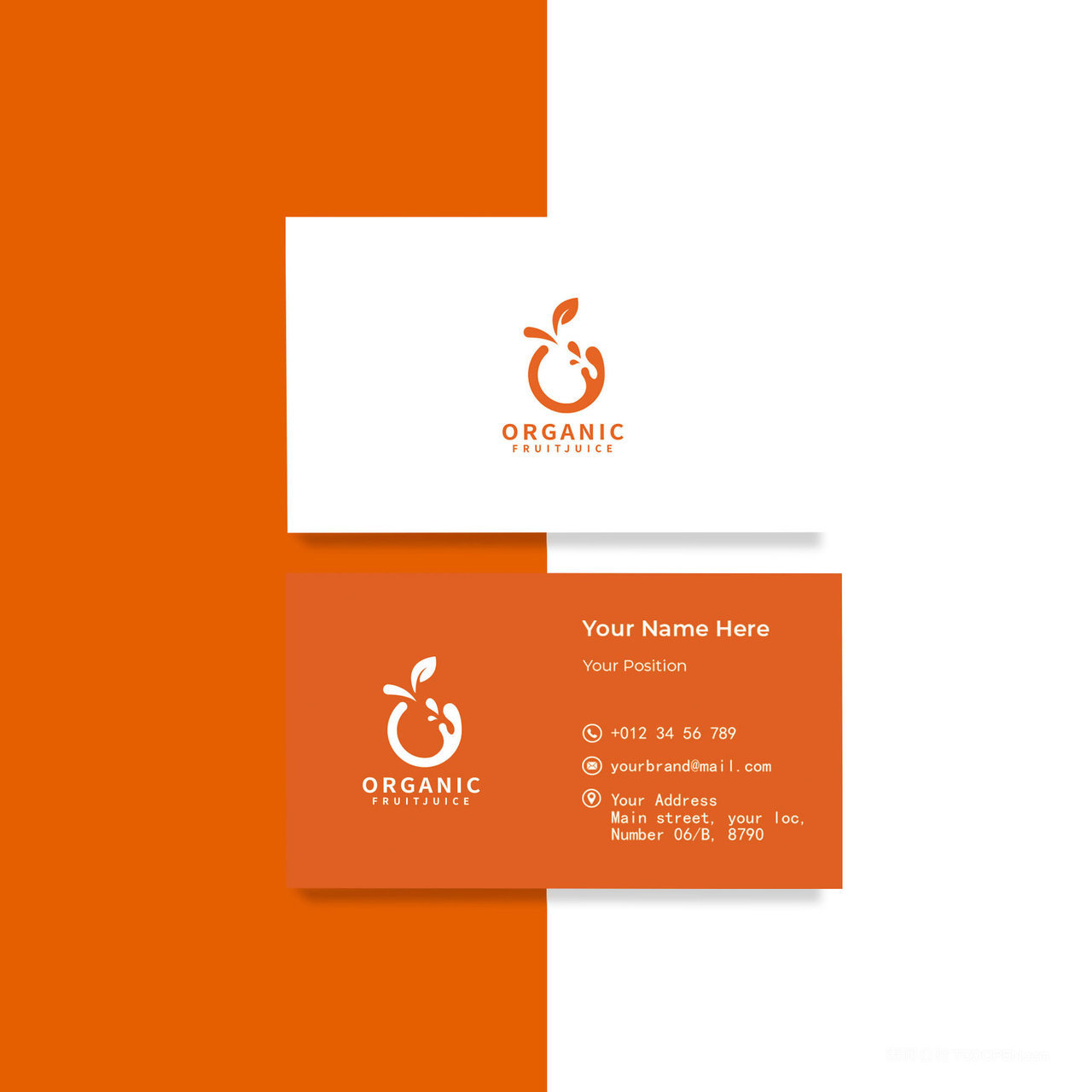 果汁品牌VI名片贴图样机