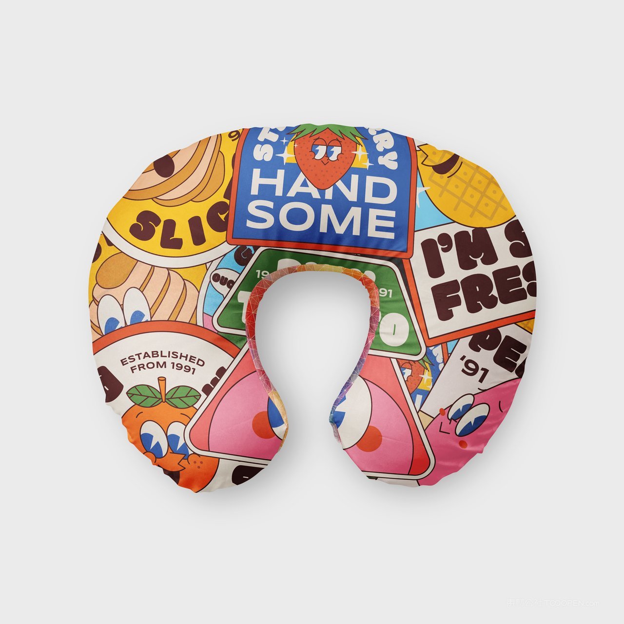 粉色卡触碰u形颈枕样机 (2)