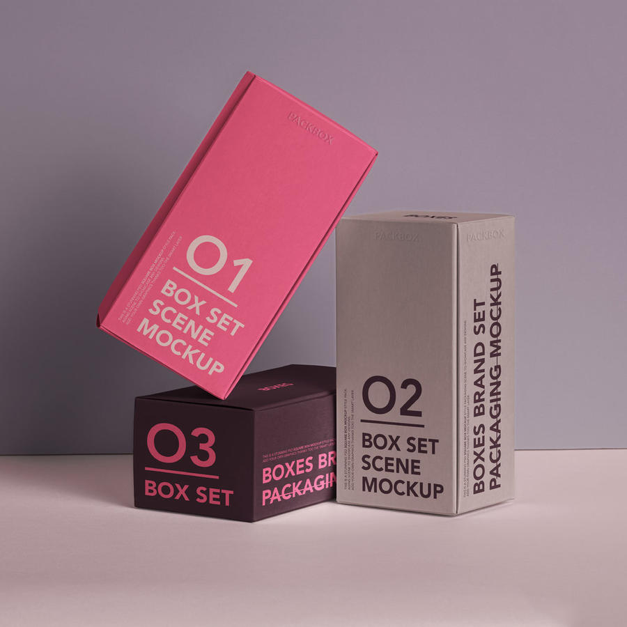 长方形潮玩文创包装纸盒vi贴图样机 (18)