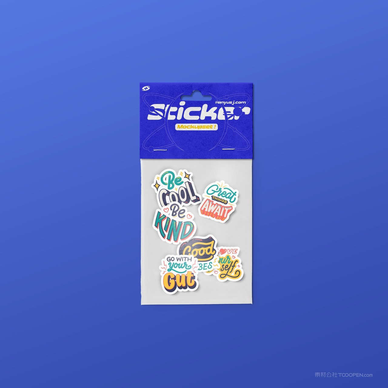 透明袋卡通贴纸不干胶贴纸样机 (8)