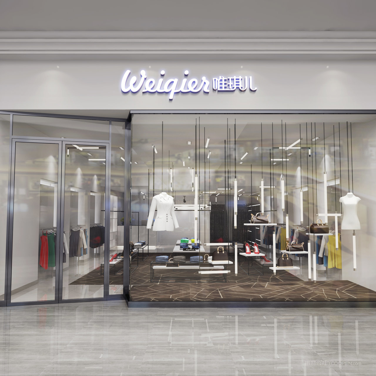 服装店店招门头贴图样机