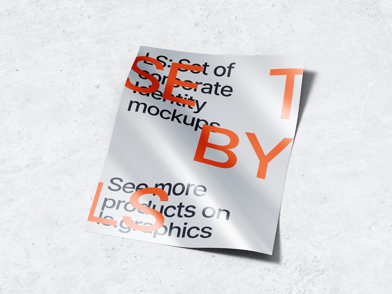 金属质感扭曲单页海报展示样机 (6)