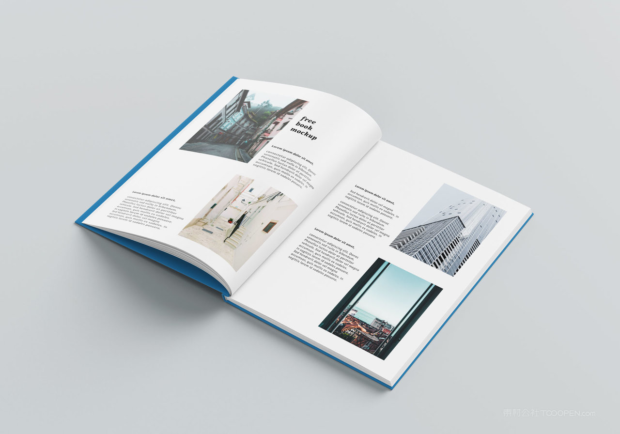 蓝色精装硬壳厚厚的书本书籍样机 (13)