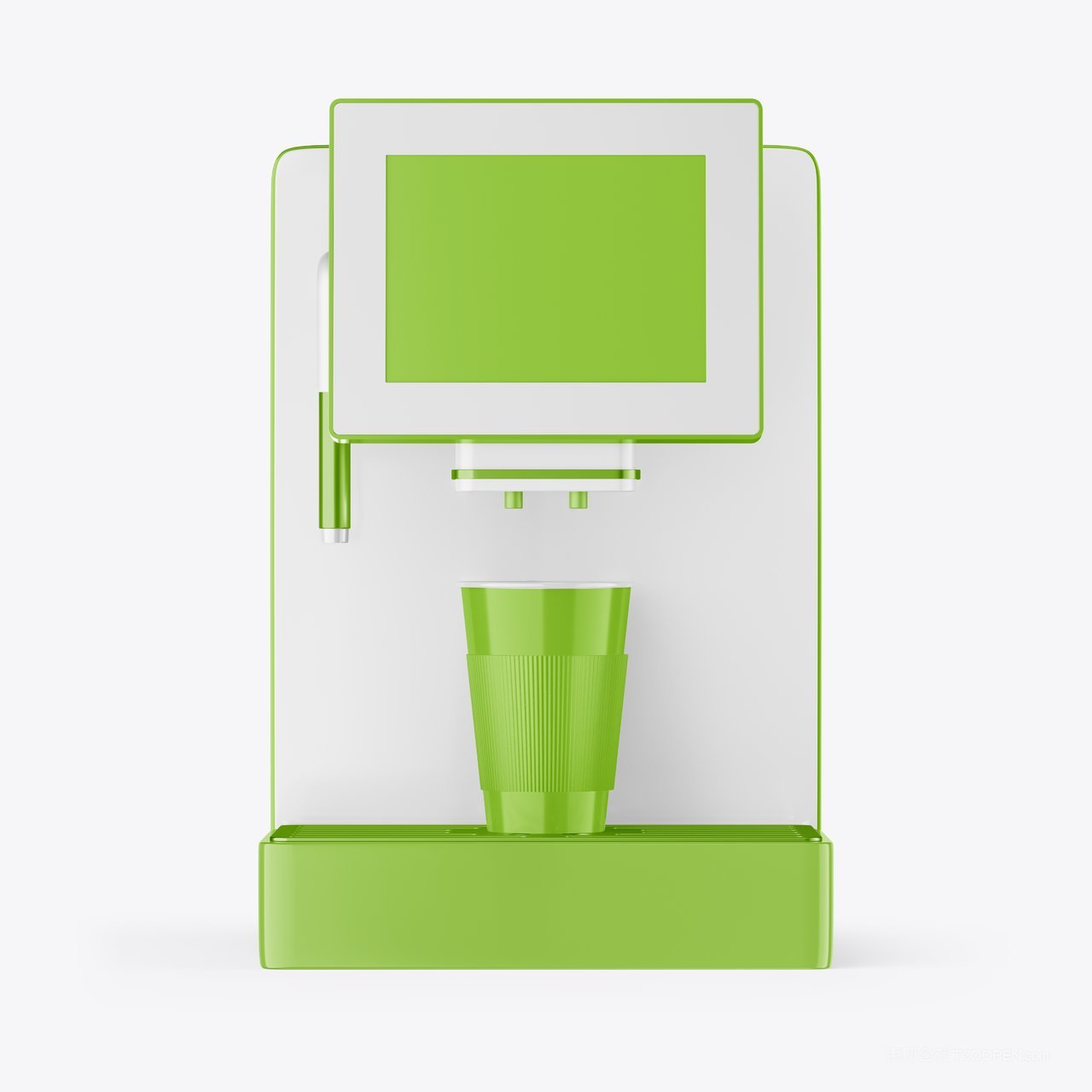绿色高级奶茶咖啡机饮料餐饮品牌vi包装样机