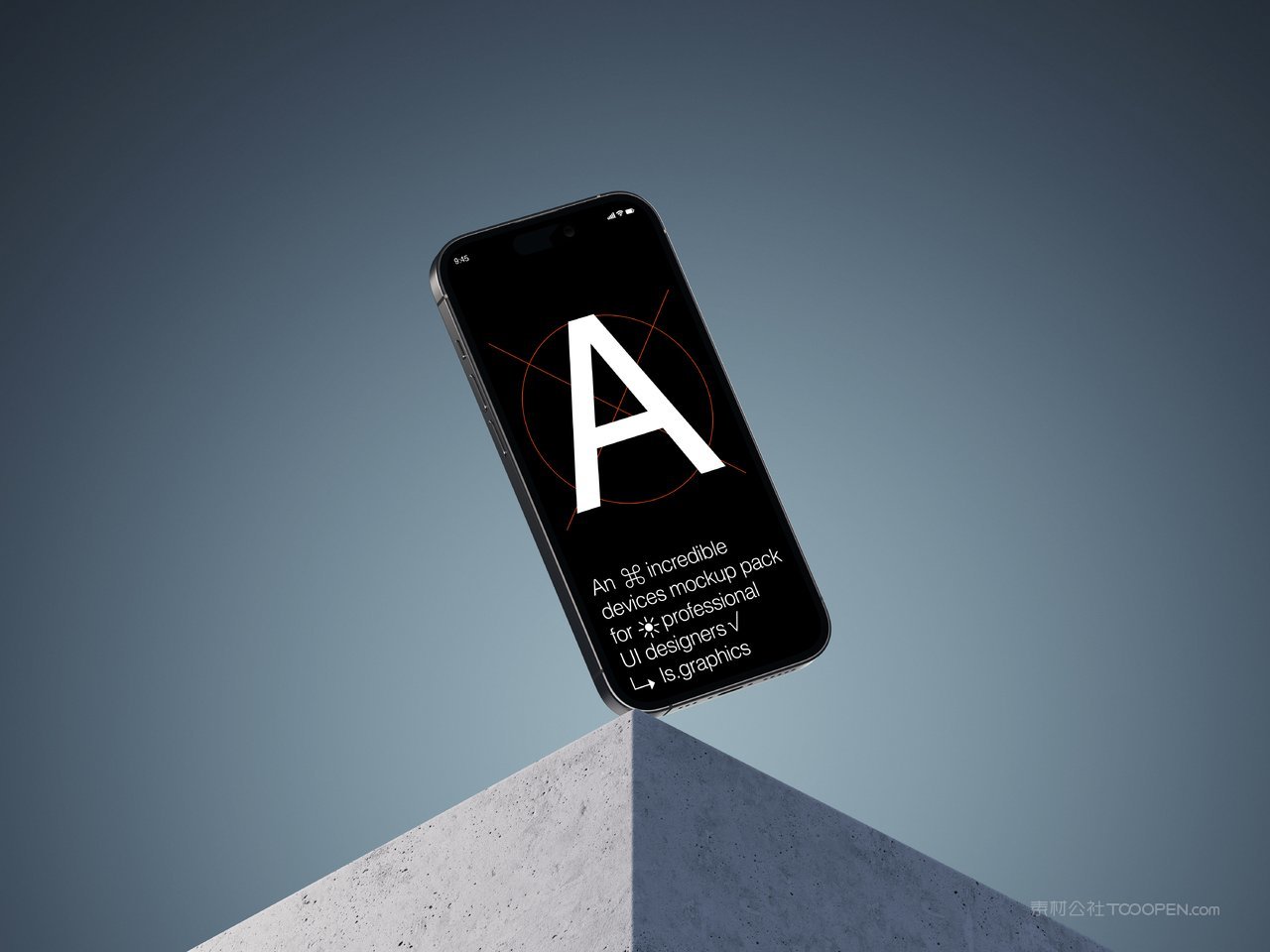 黑色iphone14开屏界面展示效果样机 (5)