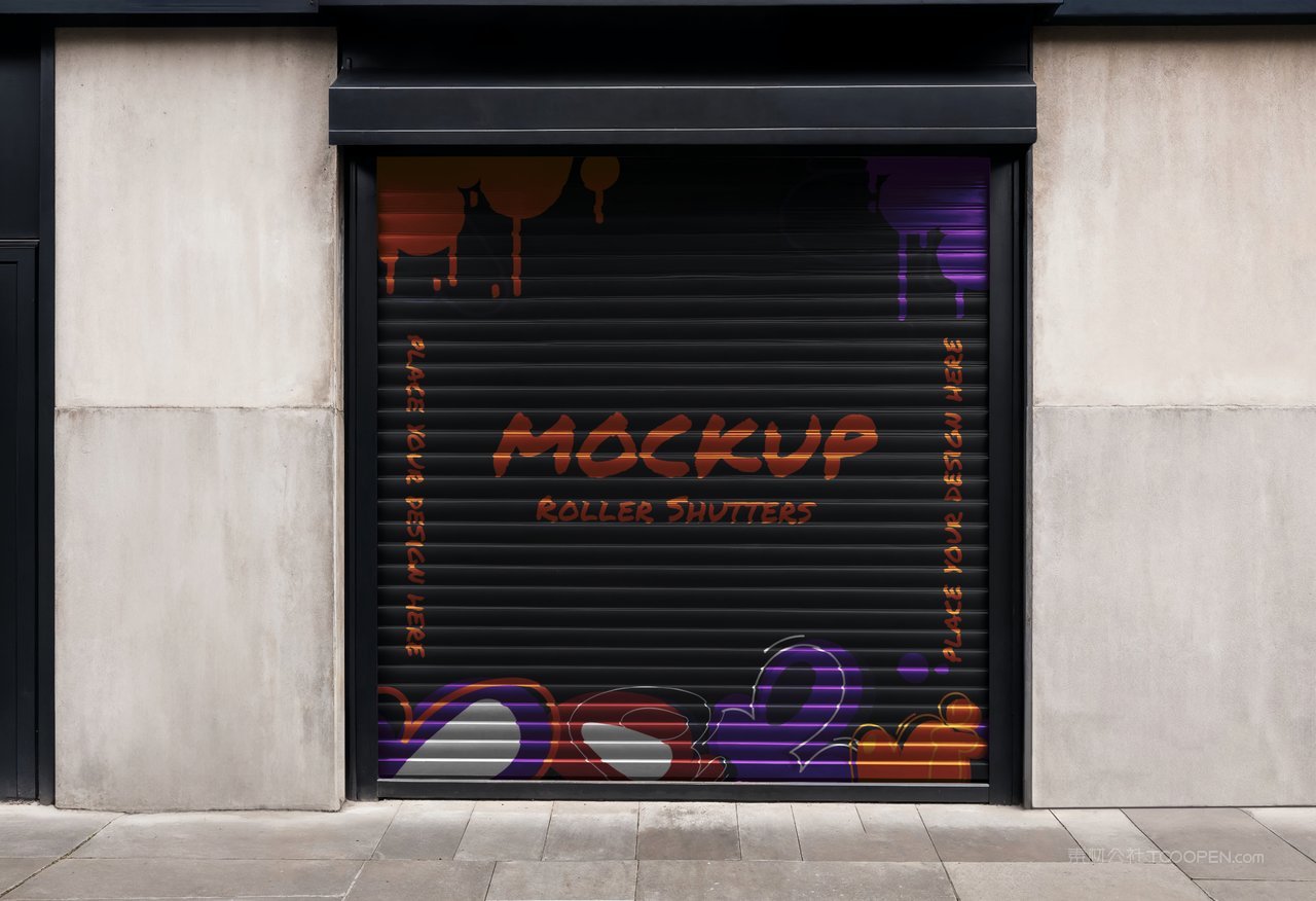 【2292期】卷帘门涂鸦展示样机 (1)