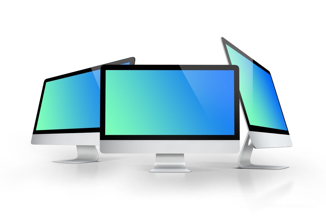 清新绿电脑笔记本显示屏桌面ui样机  (8)