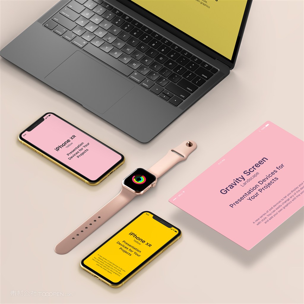 苹果手机电脑手表样机