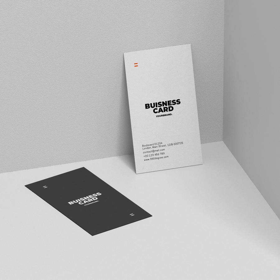 黑白极简名片样机