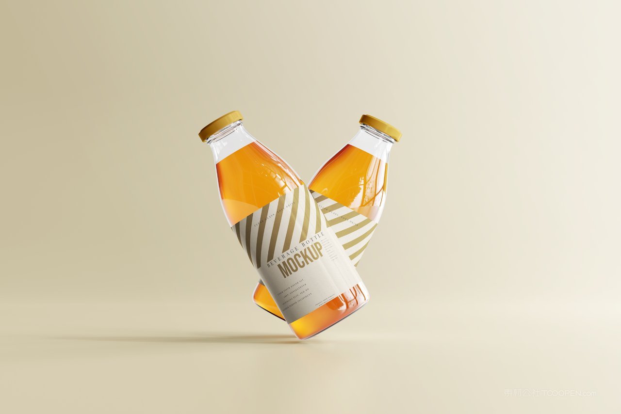 一瓶汽水果汁透瓶子样机