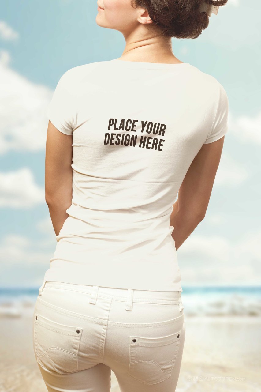 收腰女版t恤样机