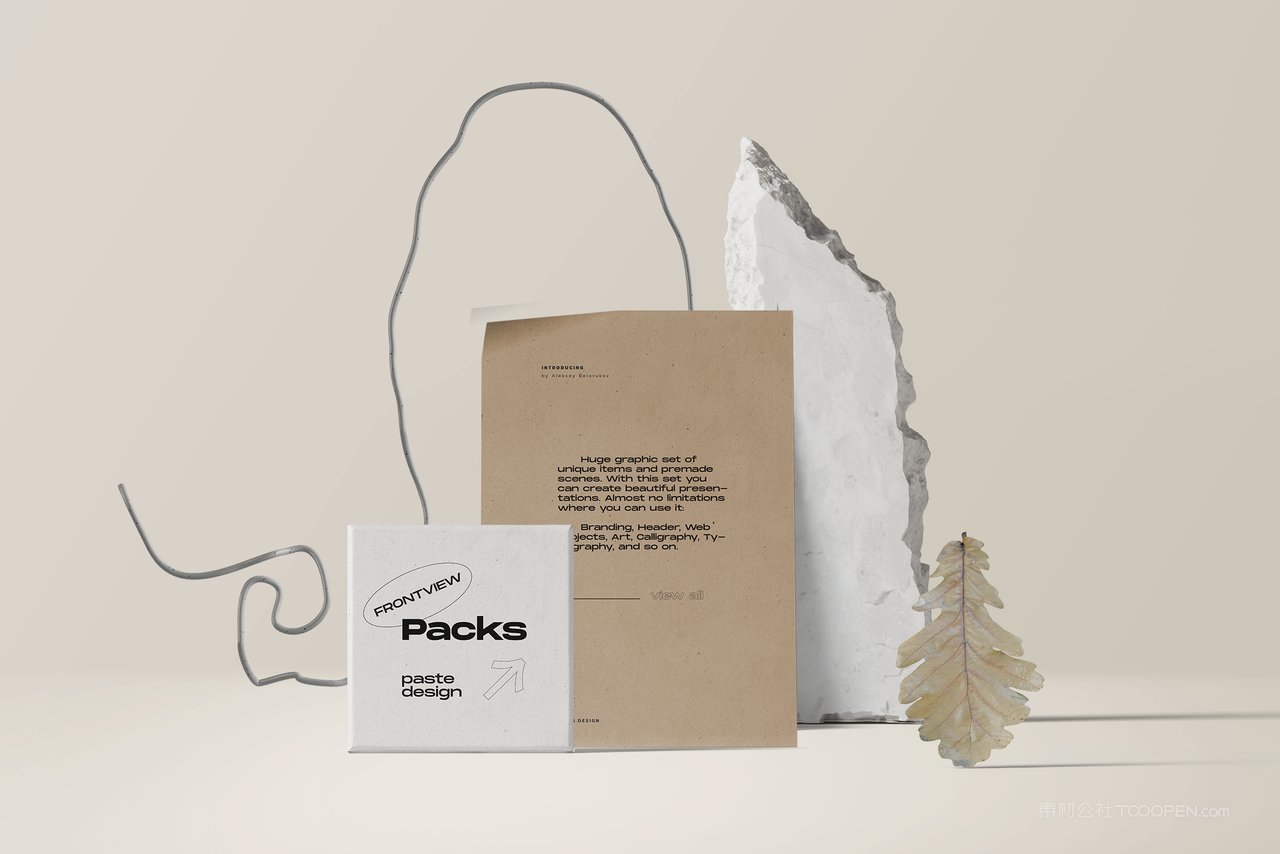 宣传单页灰色场景样机