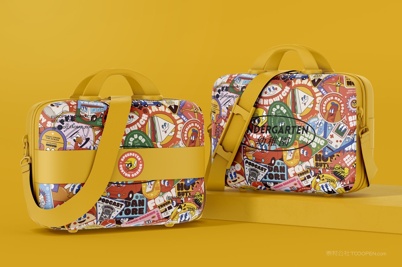 【2181期】单肩背包箱子图案设计展示样机 (5)