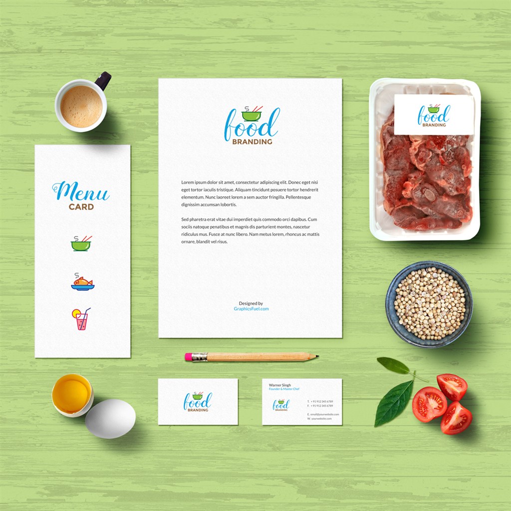 餐厅饭店菜单设计模板样机