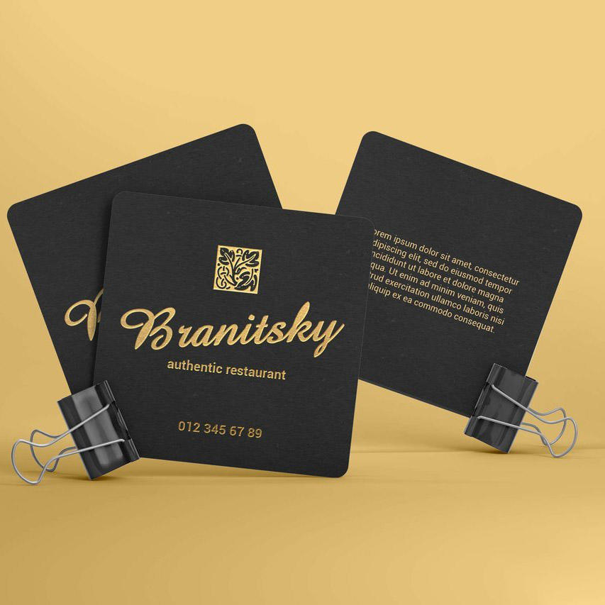 圆角方形名片样机