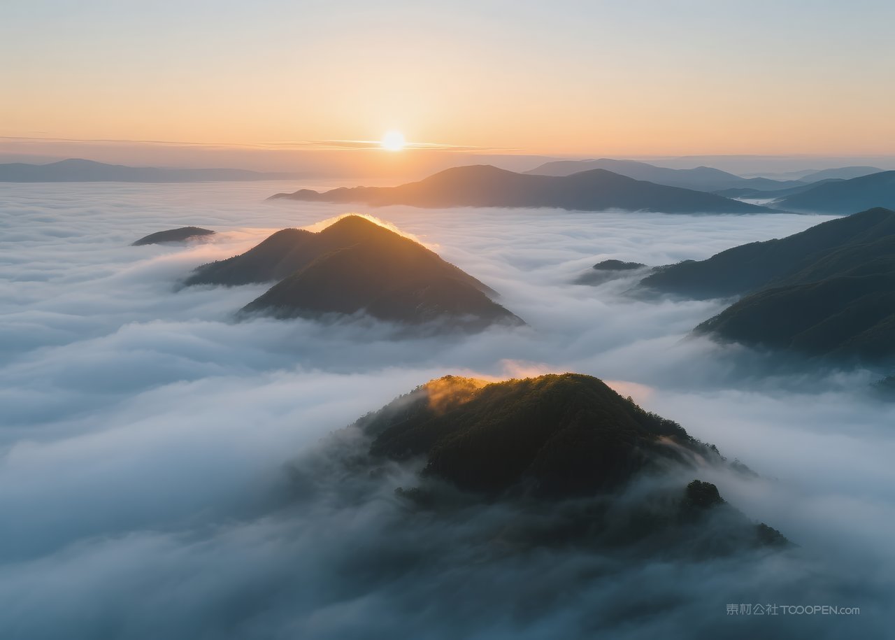 云彩日落天空云层风景自然落日唯美