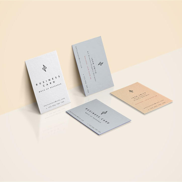 商业名片横版竖版直立名片样机