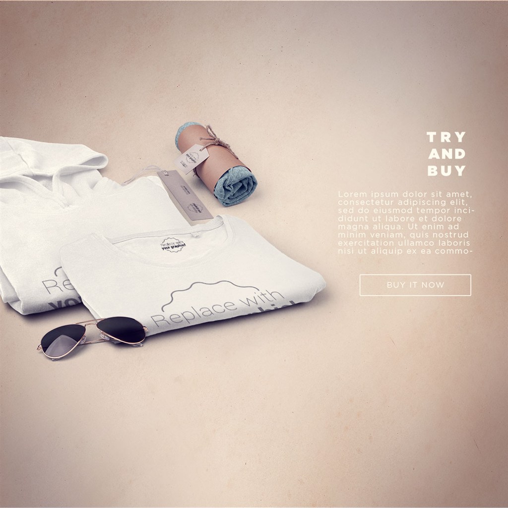 T恤服饰包装样机模板